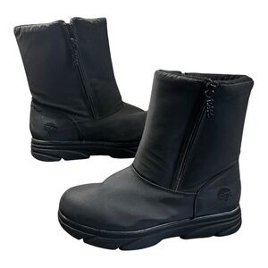 TOTES Waterproof Black Mid Boots — Size 8 Black Winter Boots with Side Zipper